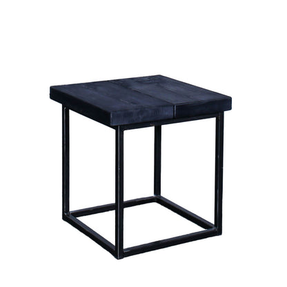 extra chunky handmade rustic industrial cube side table charcoal