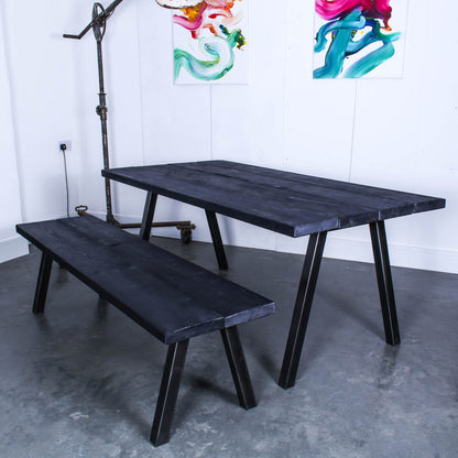 extra chunky rustic industrial bench chunk two charcoal studio
