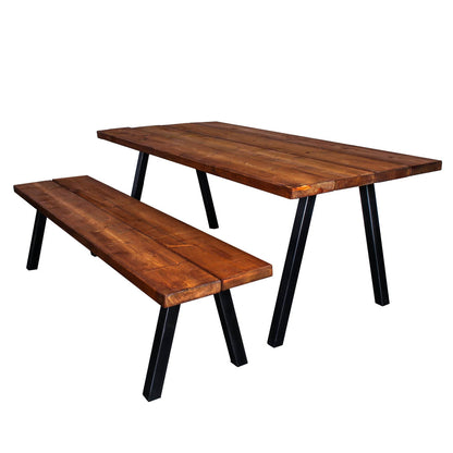 extra chunky rustic industrial bench chunk two oak