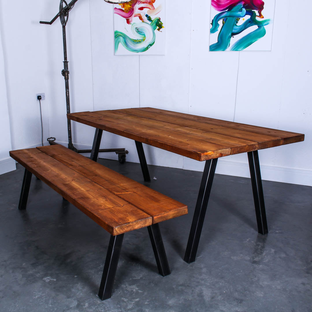 extra chunky rustic industrial bench chunk two oak studio