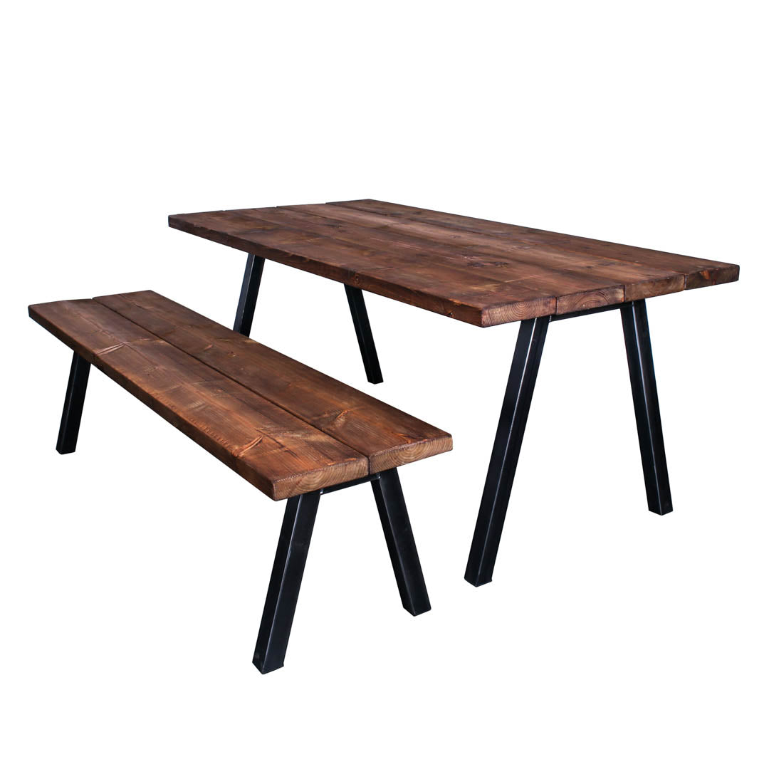 extra chunky rustic industrial bench chunk two walnut