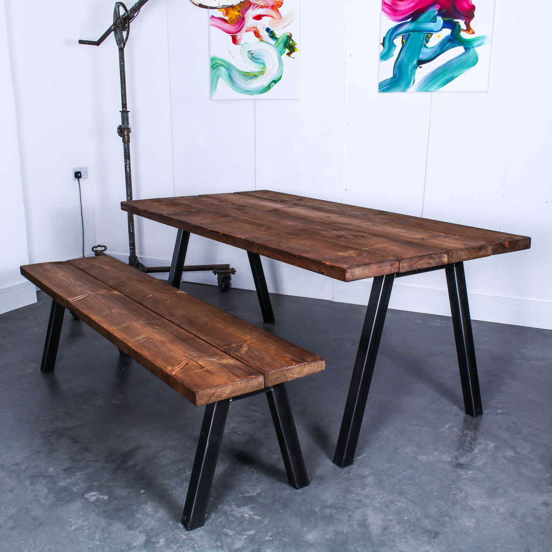 extra chunky rustic industrial bench chunk two walnut studio