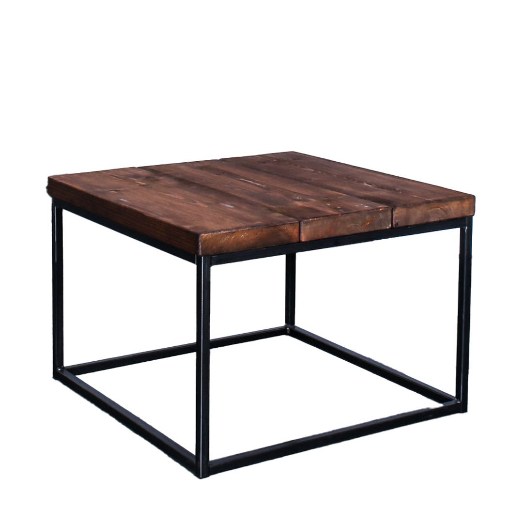 extra chunky rustic industrial cube coffee table 1 walnut