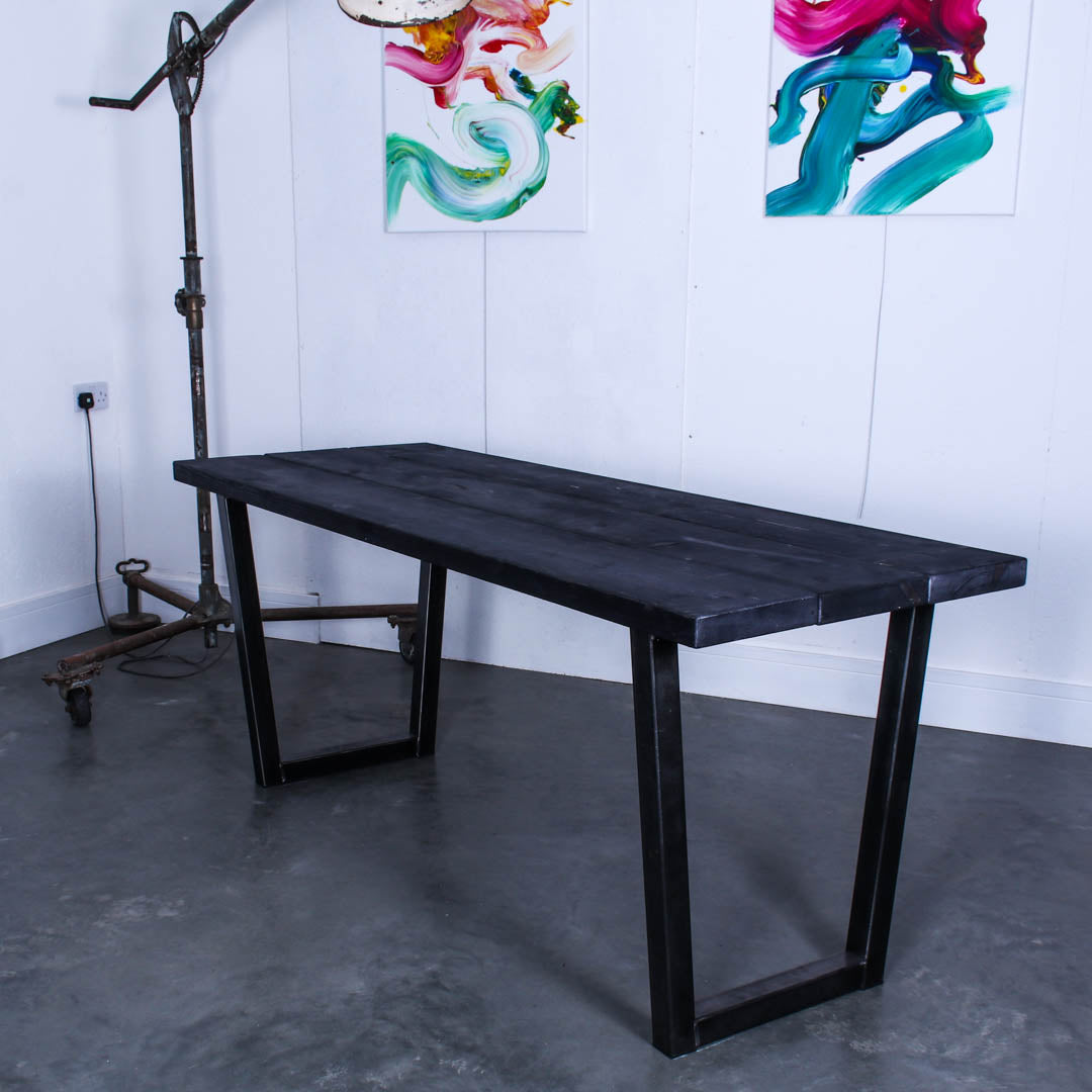 extra chunky rustic industrial dining table chunk 1 3 boards studio charcoal