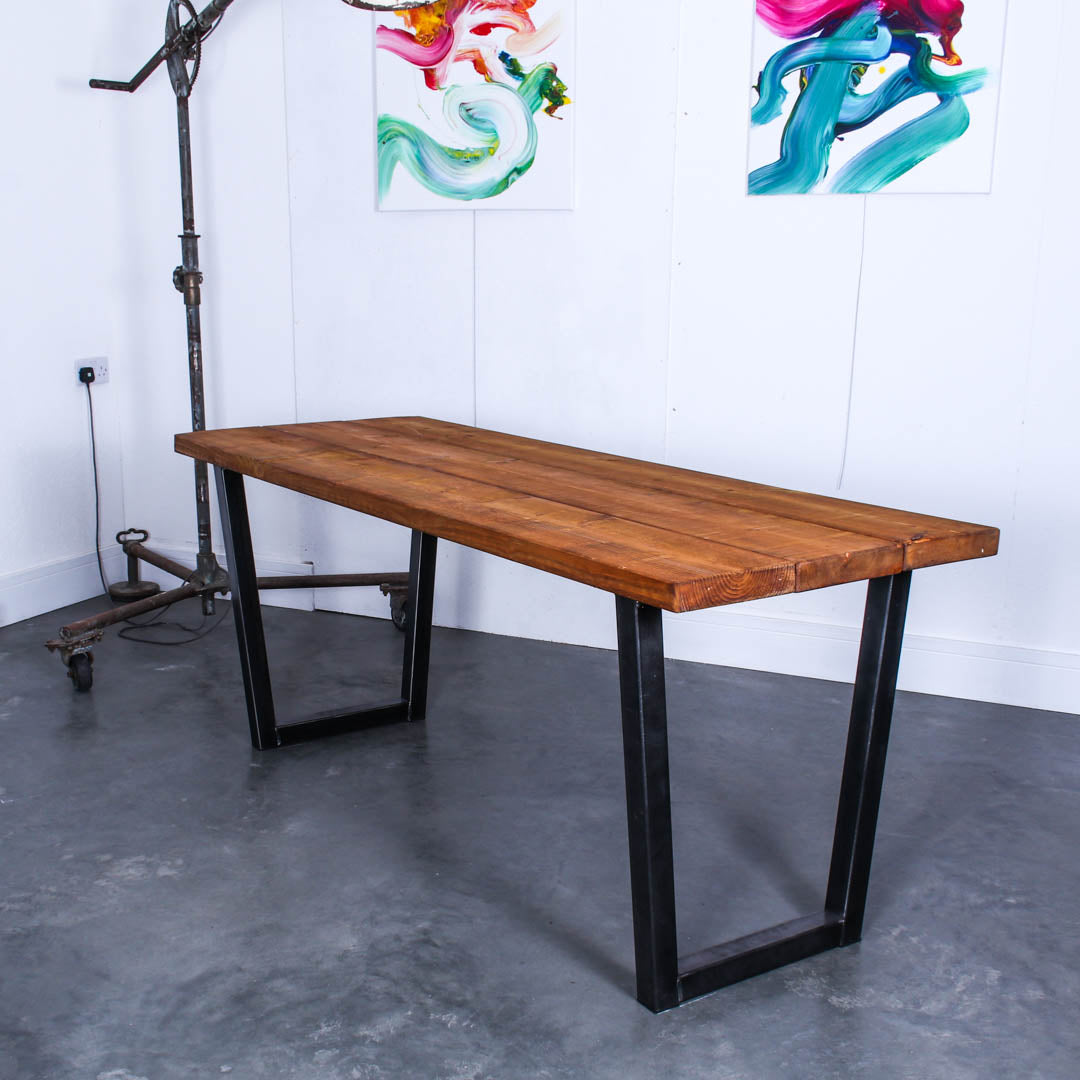 extra chunky rustic industrial dining table chunk 1 3 boards studio oak