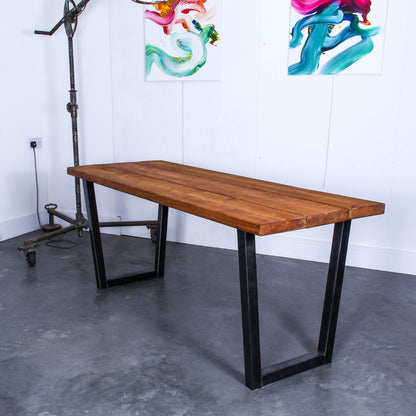 extra chunky rustic industrial dining table chunk 1 3 boards studio oak