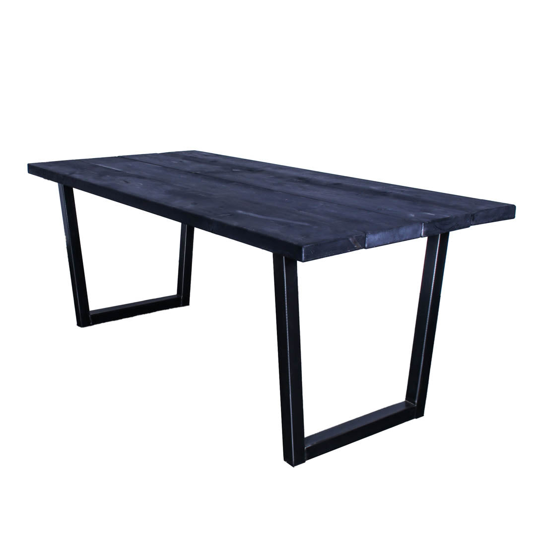 extra chunky rustic industrial dining table chunk 1 4 boards charcoal