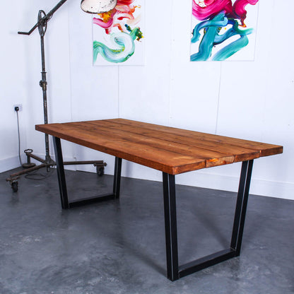 extra chunky rustic industrial dining table chunk 1 4 boards studio oak