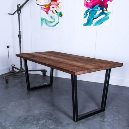 extra chunky rustic industrial dining table chunk 1 4 boards studio walnut