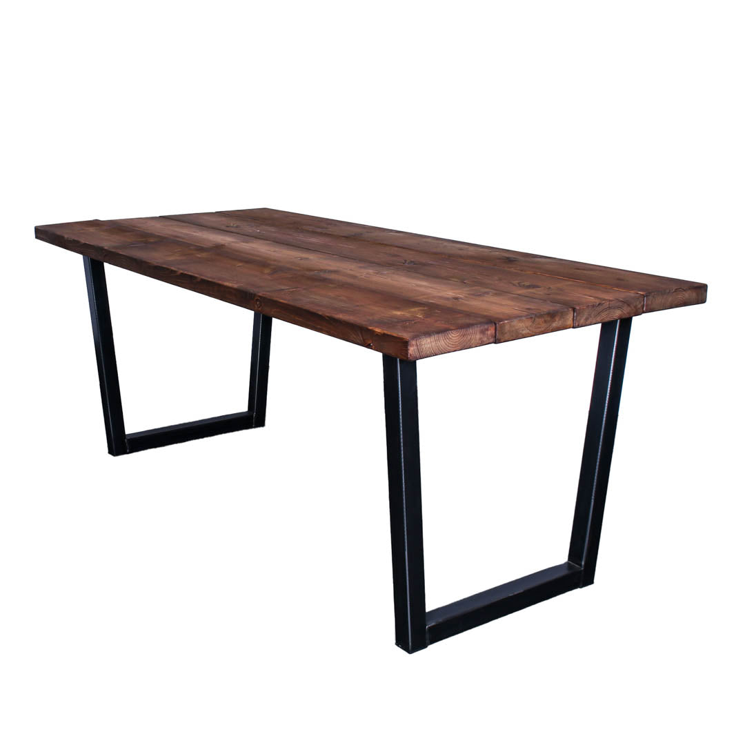 extra chunky rustic industrial dining table chunk 1 4 boards walnut