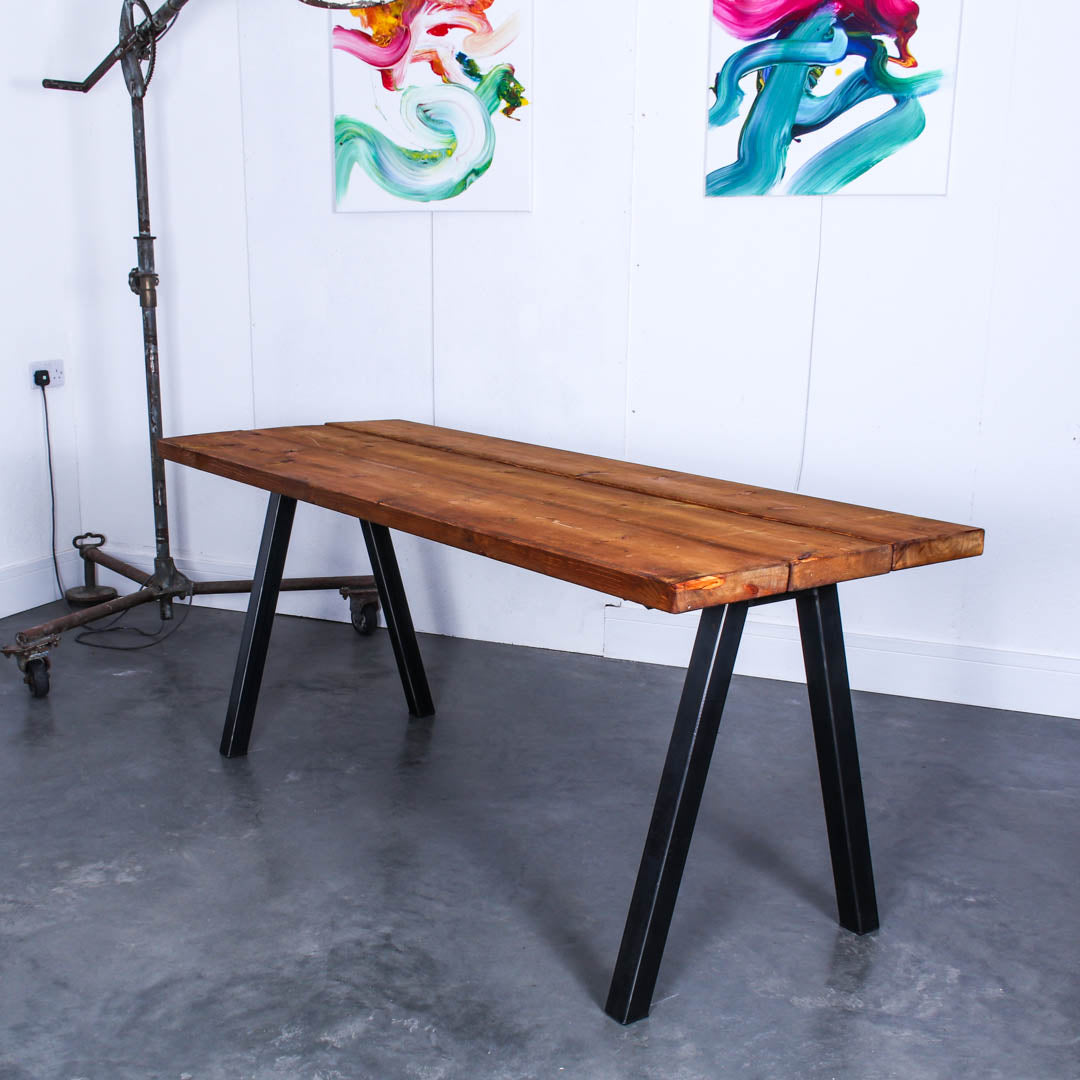 extra chunky rustic industrial dining table chunk 2 3 board  studio oak