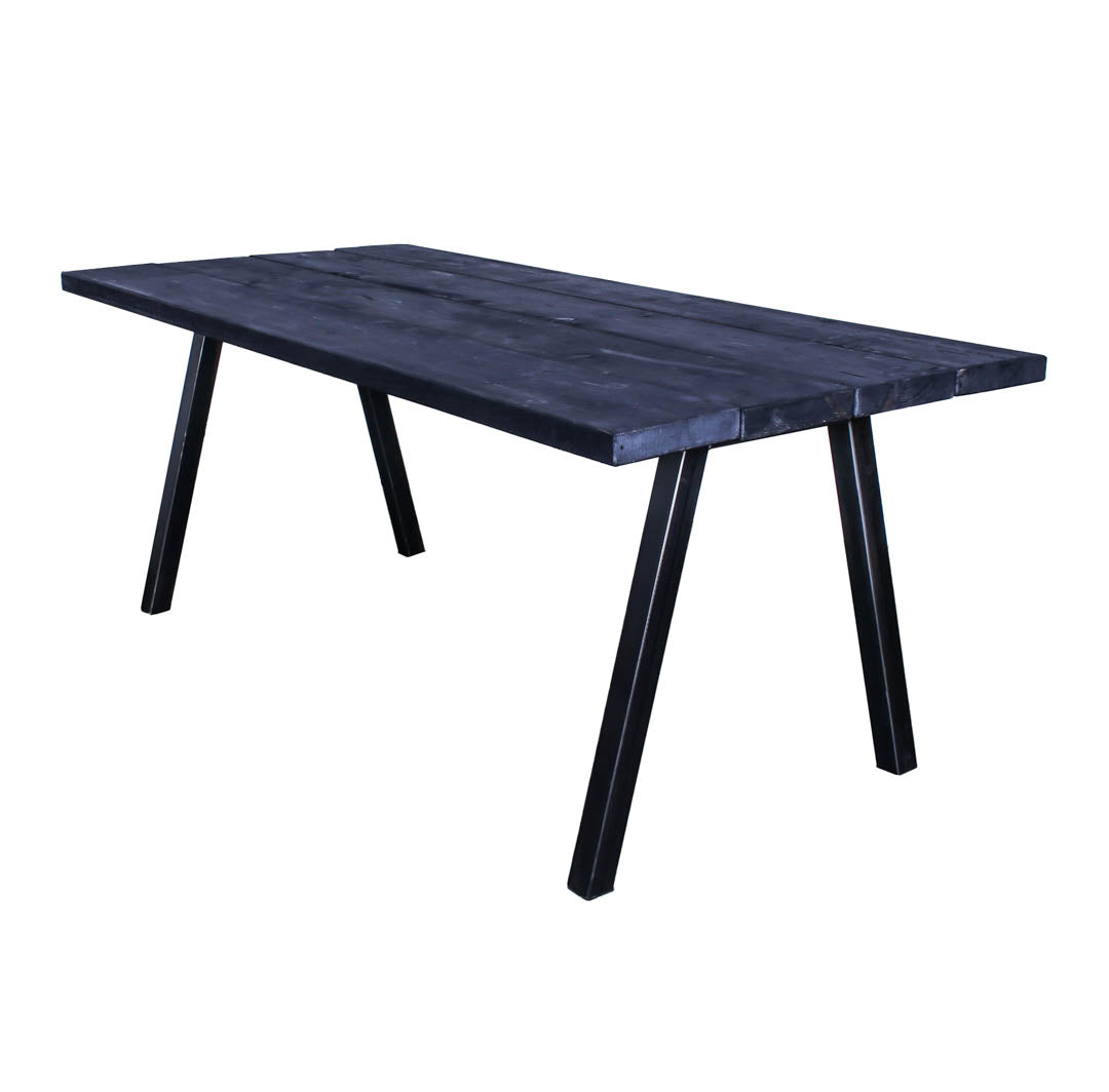 extra chunky rustic industrial dining table chunk 2 4 board charcoal