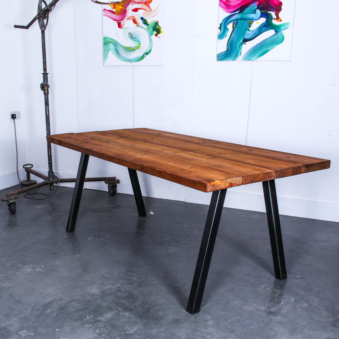 extra chunky rustic industrial dining table chunk 2 4 board  studio oak