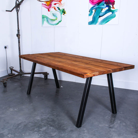extra chunky rustic industrial dining table chunk 2 4 board  studio oak