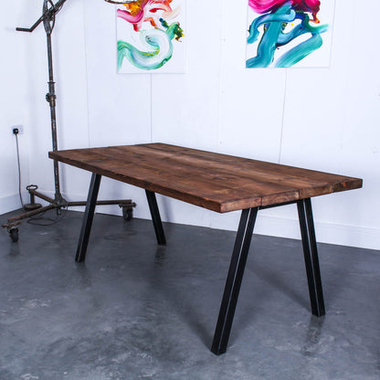 extra chunky rustic industrial dining table chunk 2 4 board  studio walnut