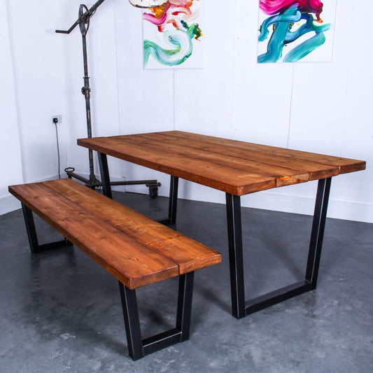 extra chunky rustic industrial handmade bench oak studio 