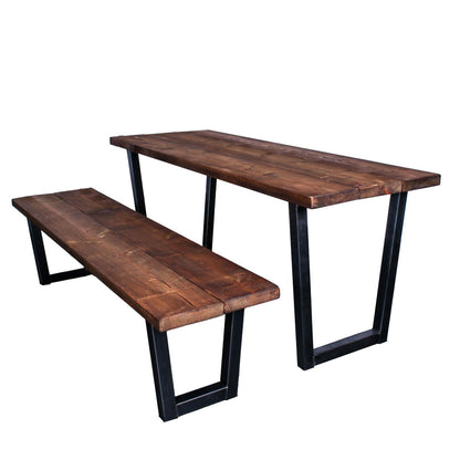 extra chunky rustic industrial handmade bench walnut