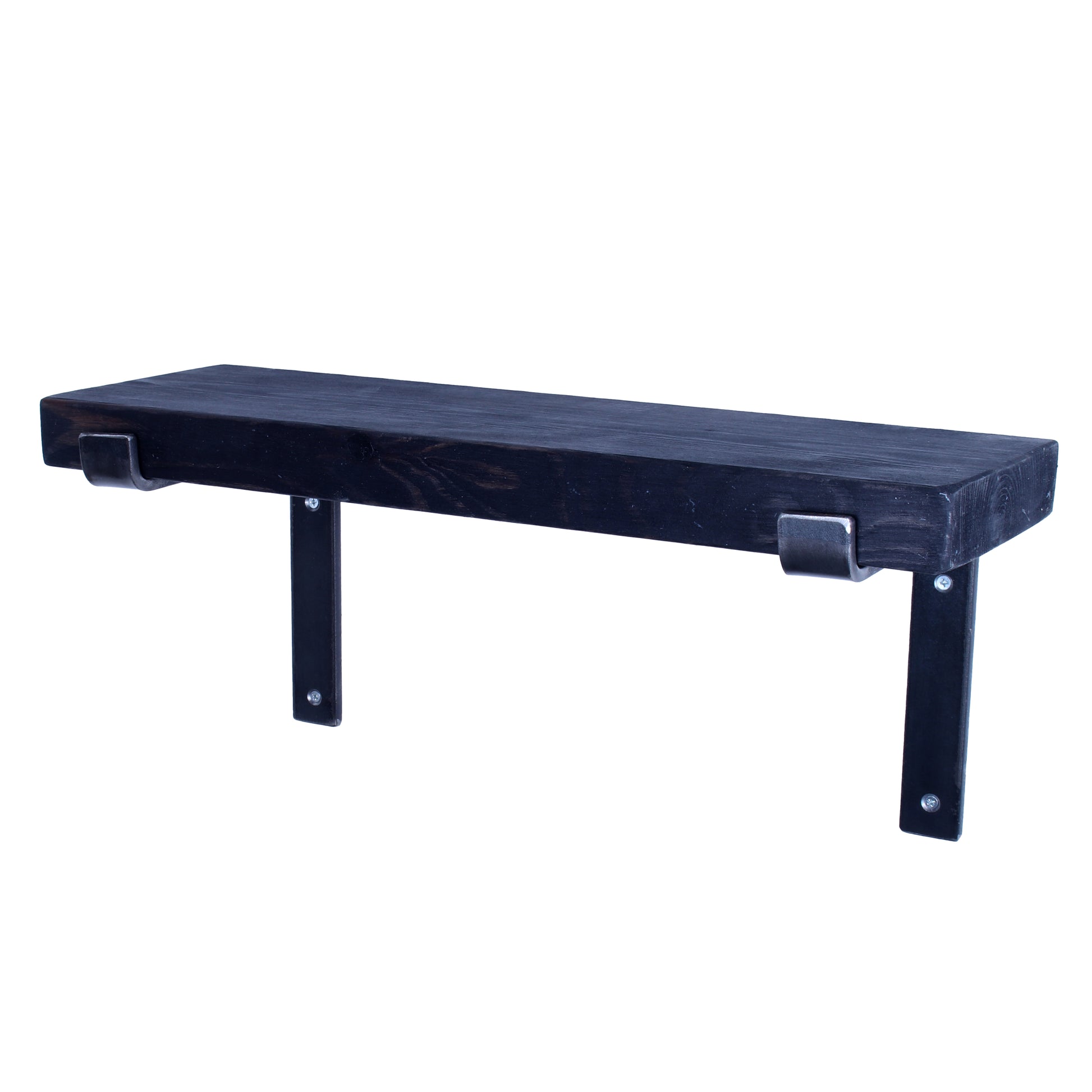 extra chunky rustic industrial shelf down brackets charcoal