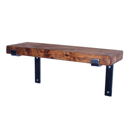 extra chunky rustic industrial shelf down brackets walnut
