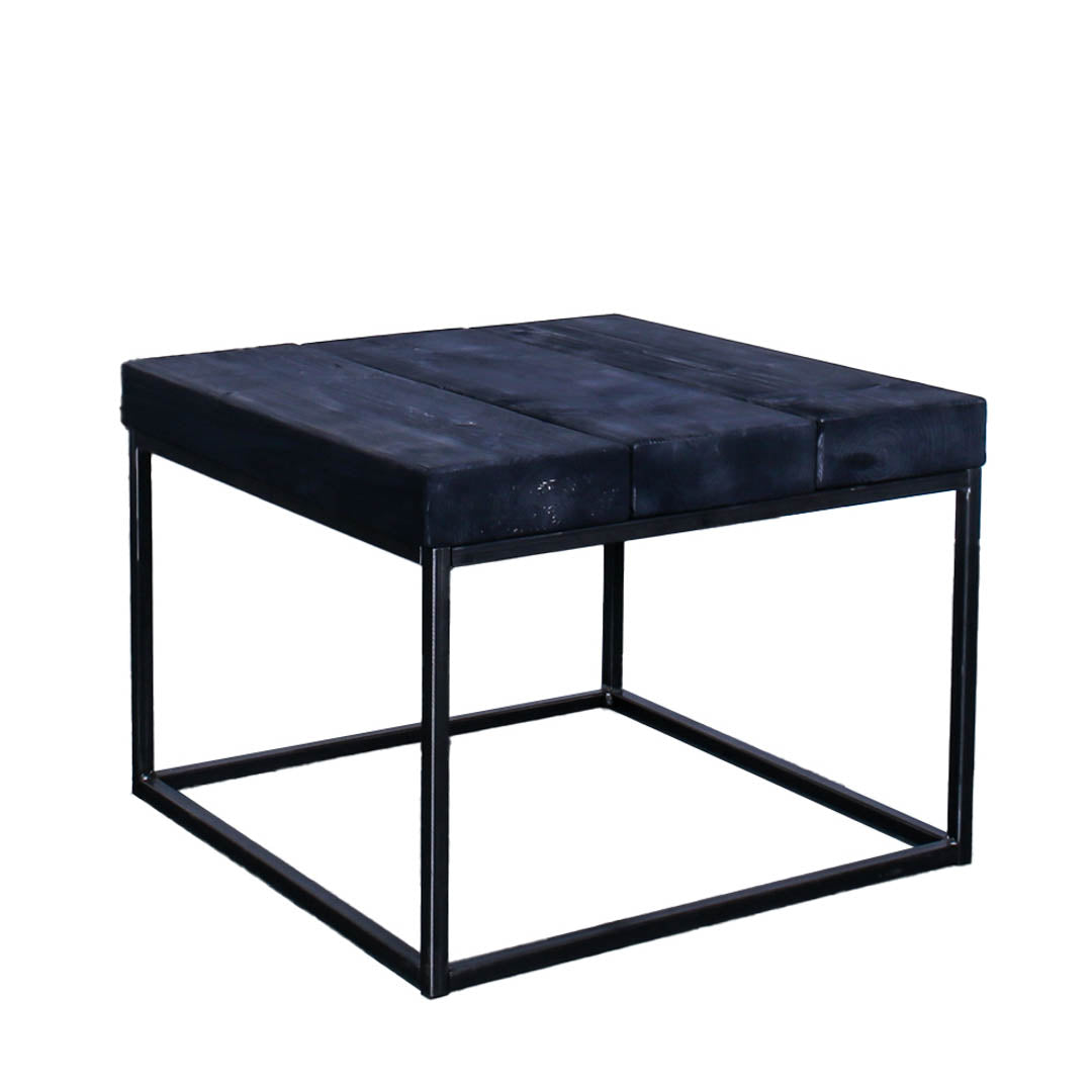 extremely chunky handmade rustic industrial cube coffee table 1 charcoal