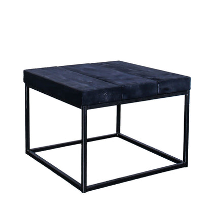 extremely chunky handmade rustic industrial cube coffee table 1 charcoal