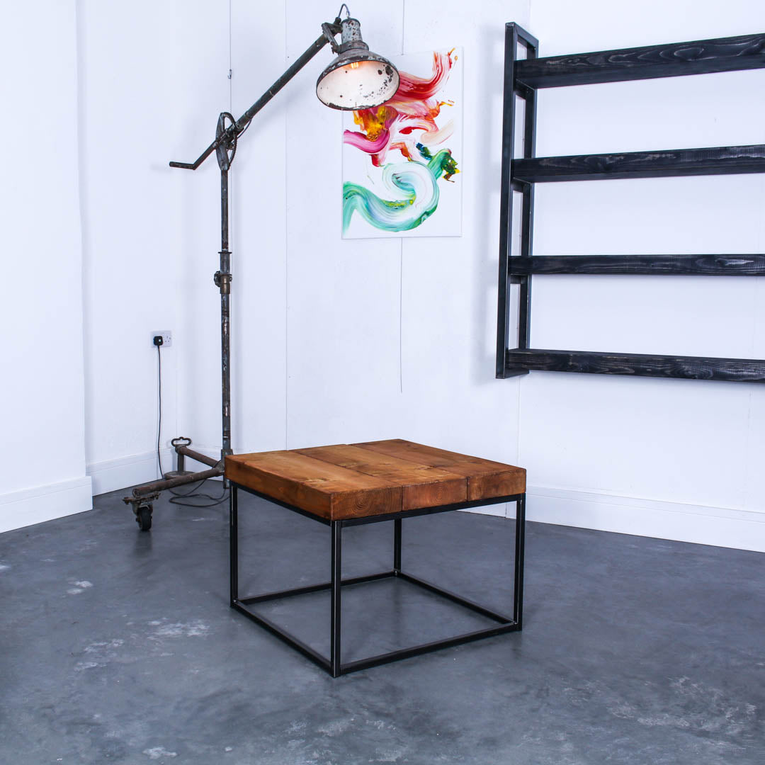 extremely chunky handmade rustic industrial cube coffee table 1 oak studio