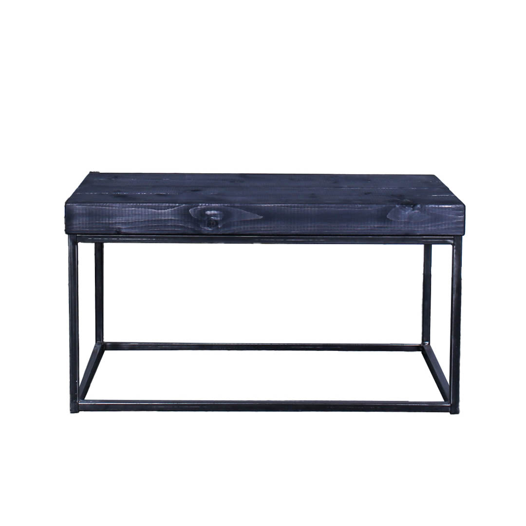 extremely chunky handmade rustic industrial cube coffee table 2 charcoal