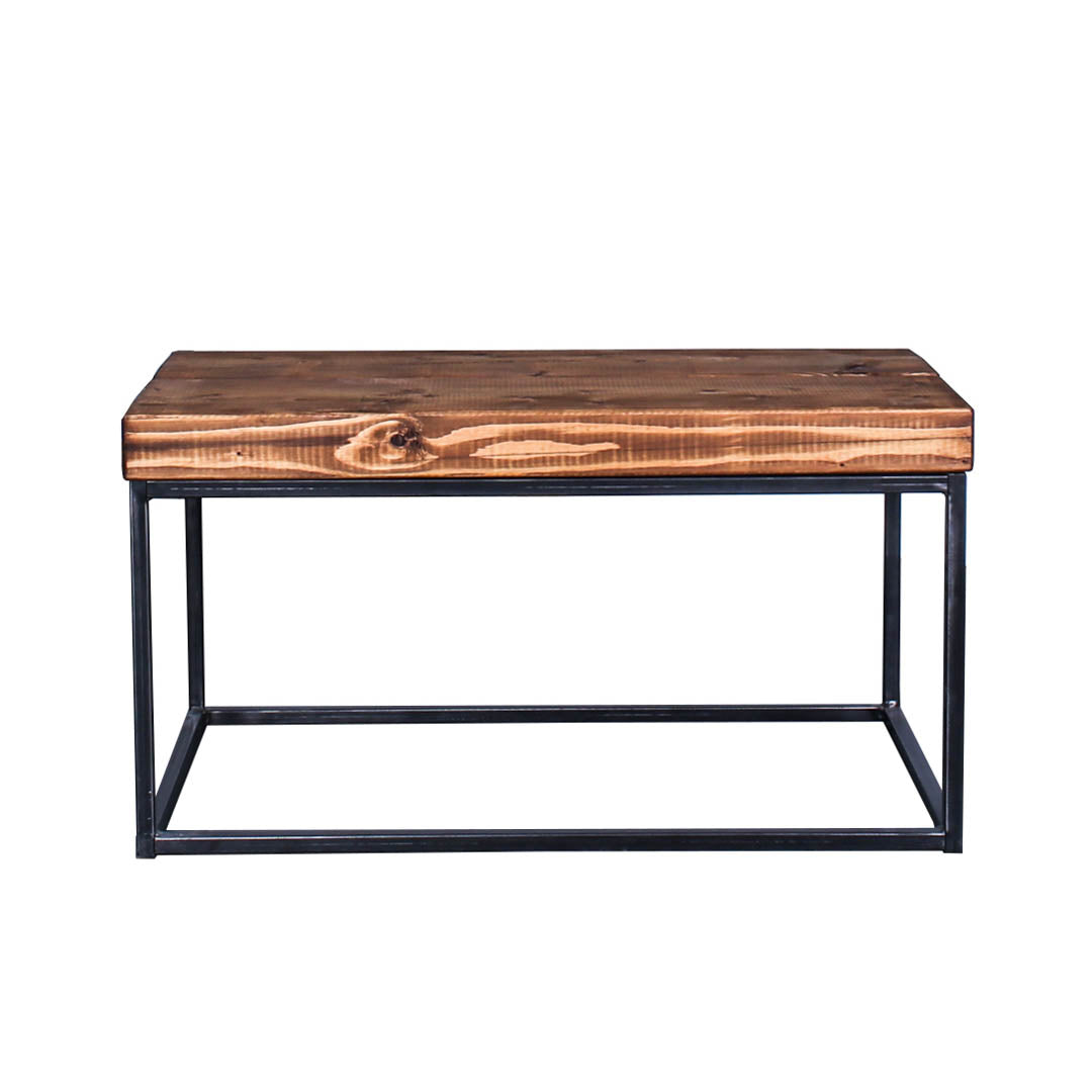 extremely chunky handmade rustic industrial cube coffee table 2 walnut