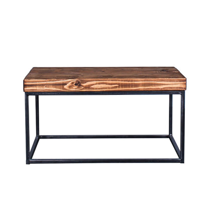 extremely chunky handmade rustic industrial cube coffee table 2 walnut