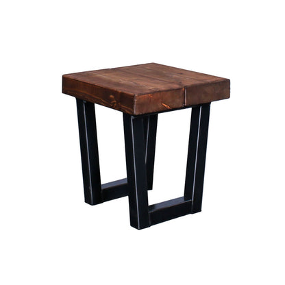 extremely chunky handmade rustic industrial side table chunk 1 walnut