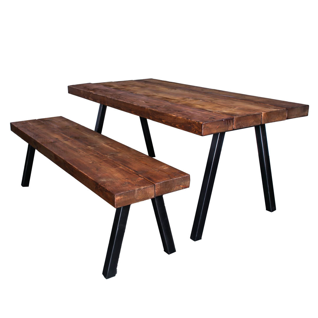 extremely chunky rustic industrial bench chunk 2 walnut