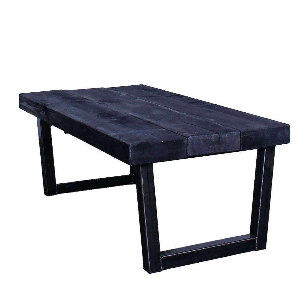 extremely chunky rustic industrial coffee table chunk 1 4 boards charcoal
