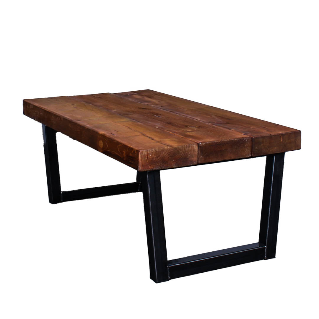 extremely chunky rustic industrial coffee table chunk 1 3 boards oak