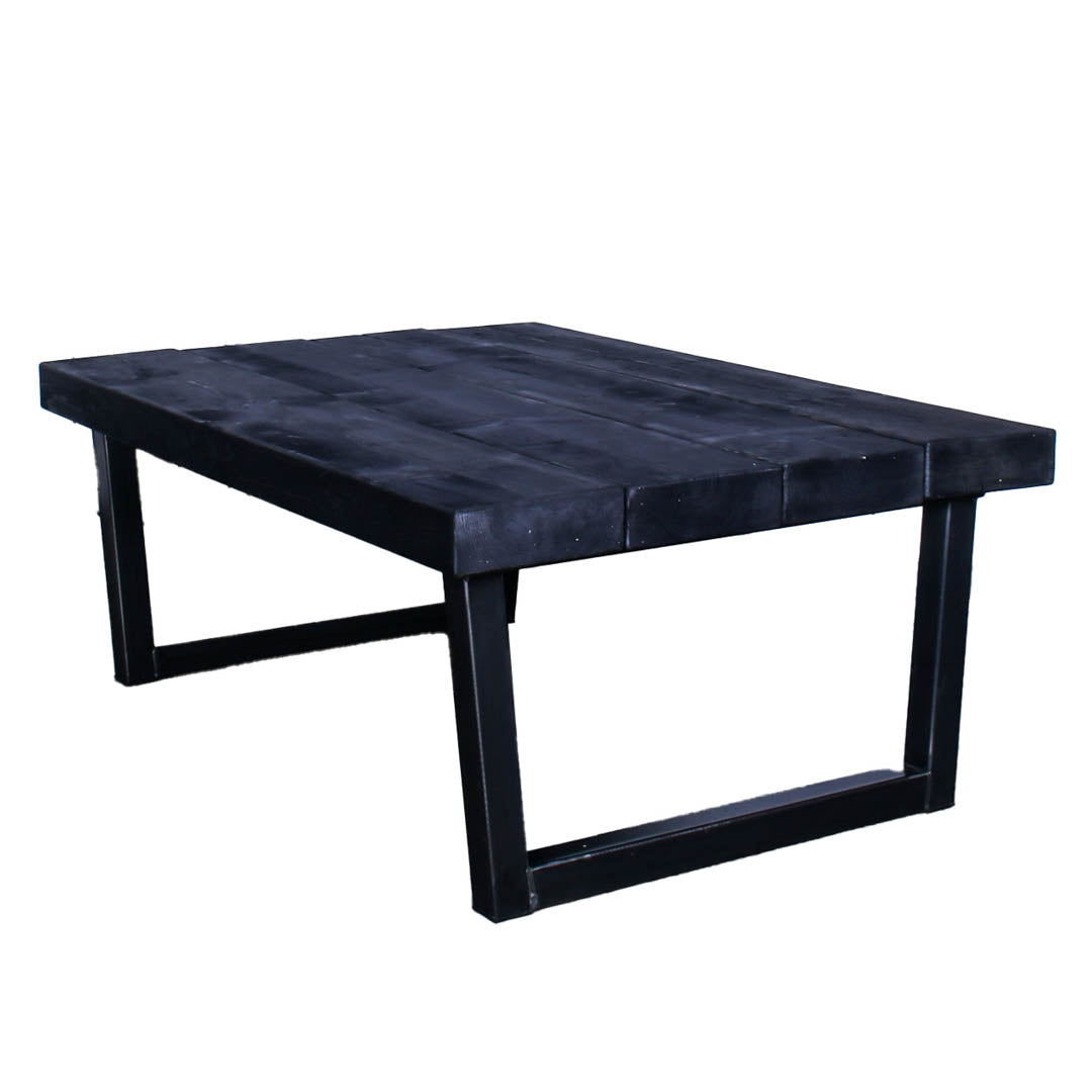 extremely chunky rustic industrial coffee table chunk 1 4 boards charcoal