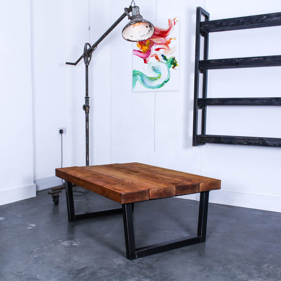 extremely chunky rustic industrial coffee table chunk 1 4 boards studio oak