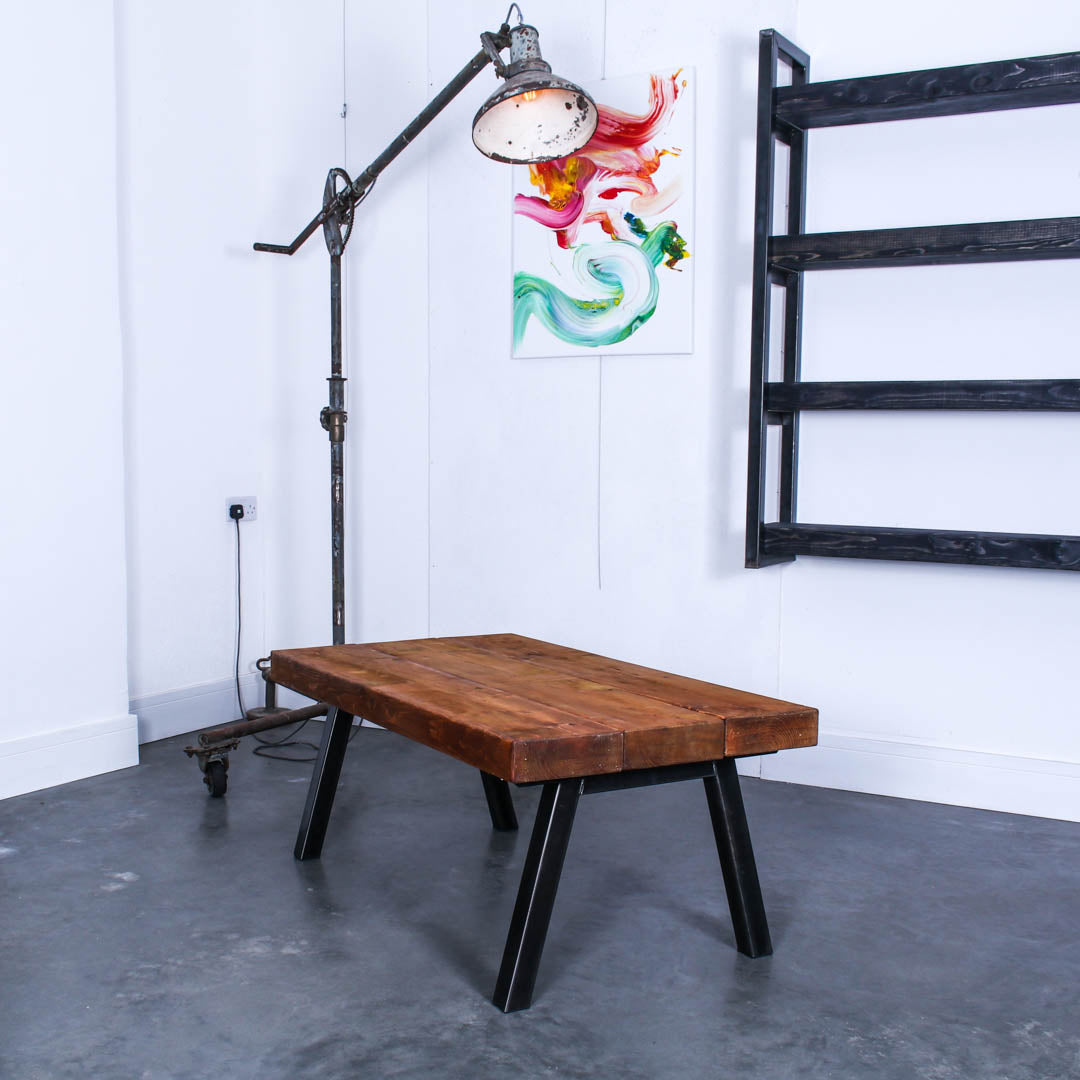 extremely chunky rustic industrial coffee table chunk 2 3 boards studio oak