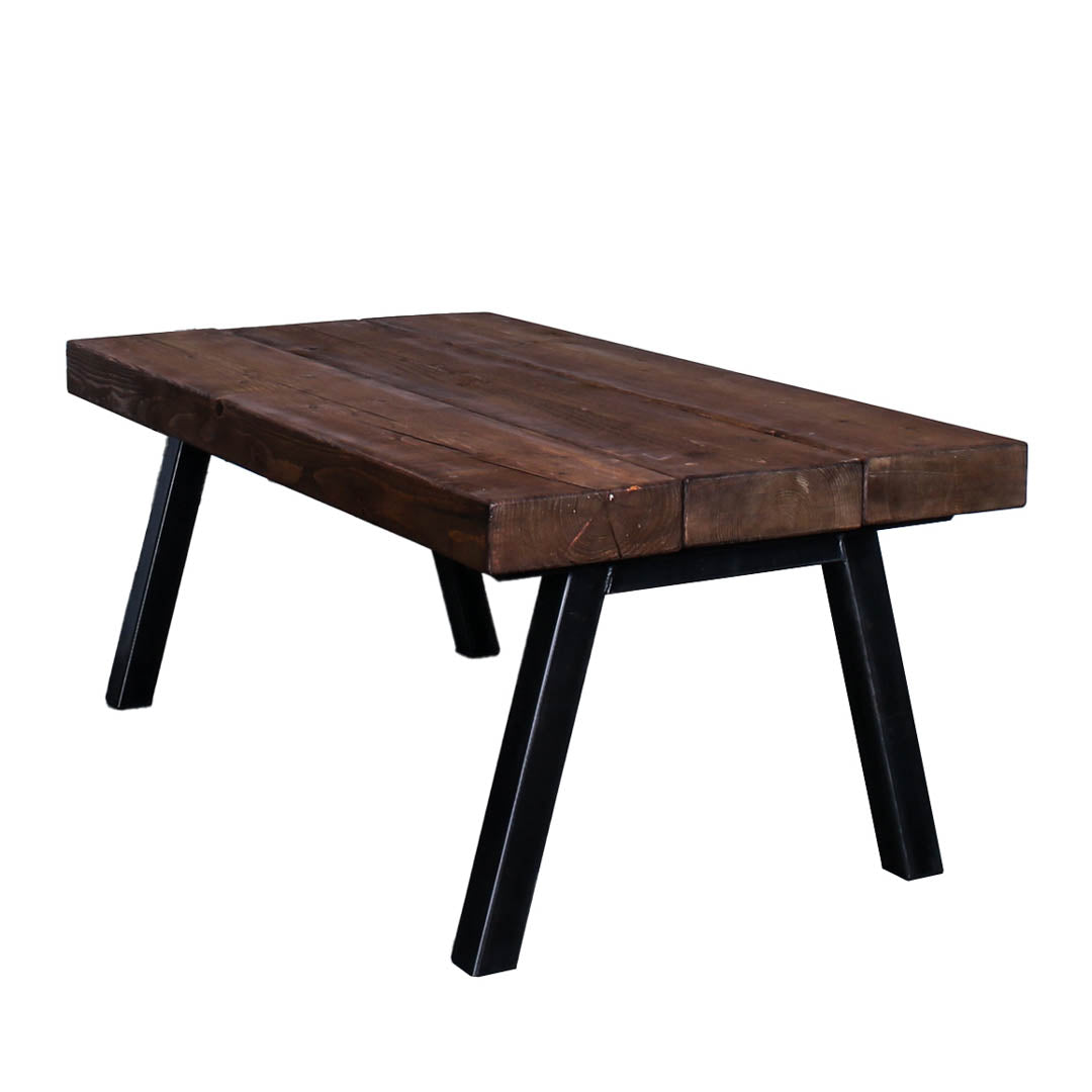 extremely chunky rustic industrial coffee table chunk 2 3 boards walnut