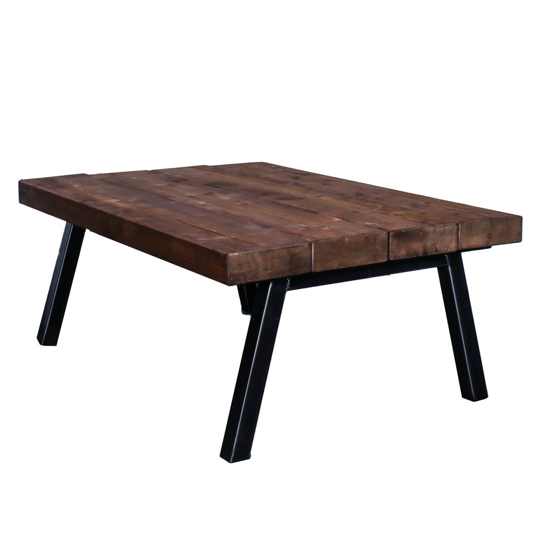 extremely chunky rustic industrial coffee table chunk 2 4 boards walnut