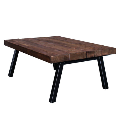 extremely chunky rustic industrial coffee table chunk 2 4 boards walnut