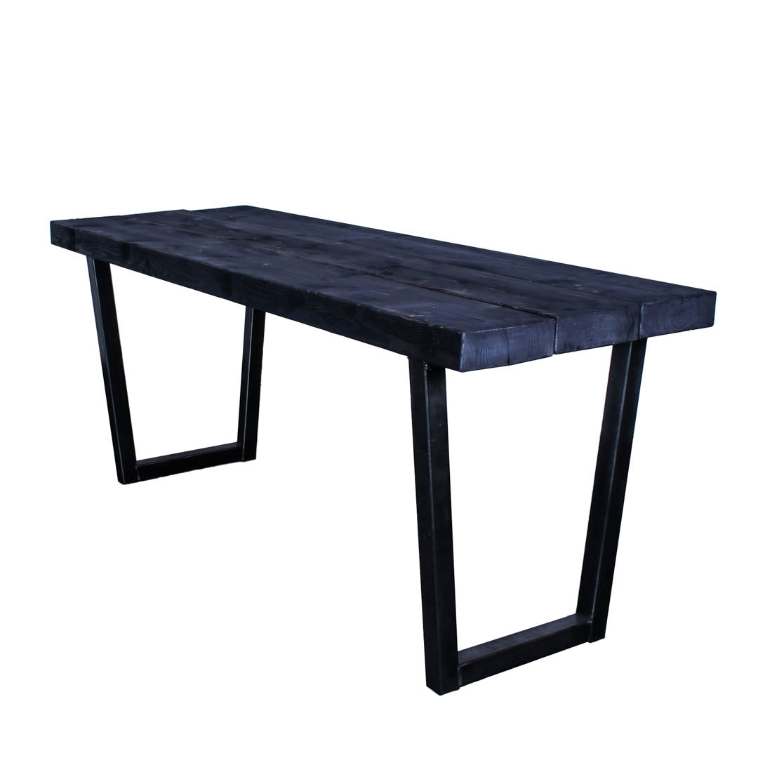 extremely chunky rustic industrial dining table chunk 1 3 boards charcoal