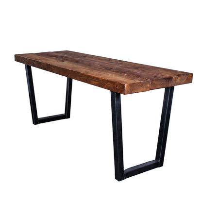 extremely chunky rustic industrial dining table chunk 1 3 boards walnut