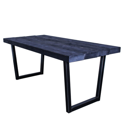 extremely chunky rustic industrial dining table chunk 1 4 boards charcoal
