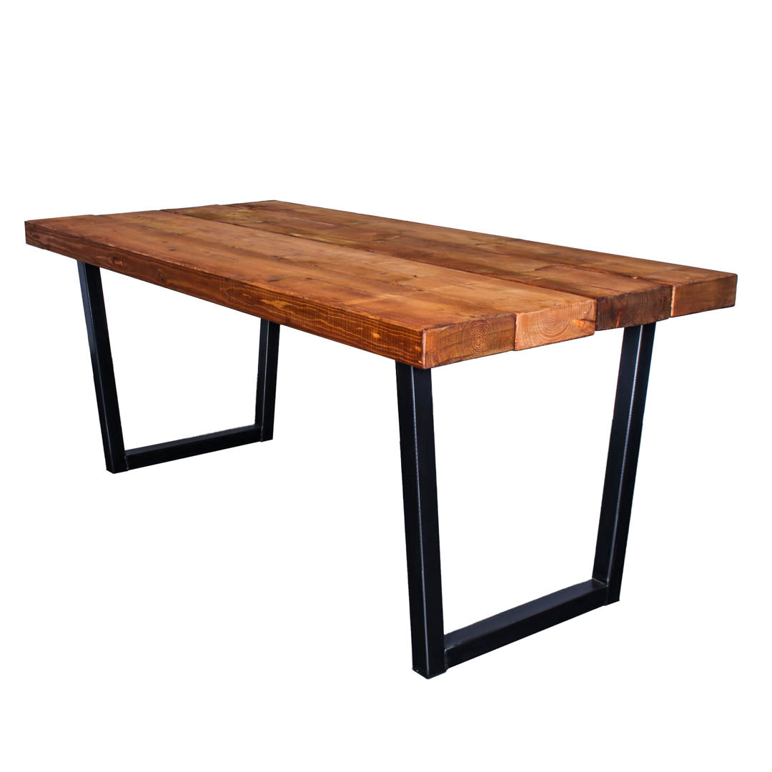 extremely chunky rustic industrial dining table chunk 1 4 boards oak