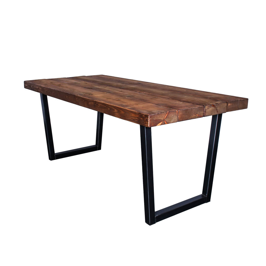 extremely chunky rustic industrial dining table chunk 1 4 boards walnut