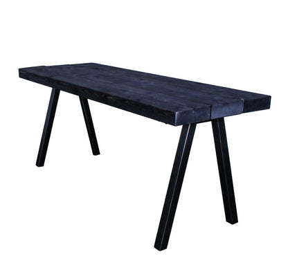 extremely chunky rustic industrial dining table chunk 2 3 boards charcoal