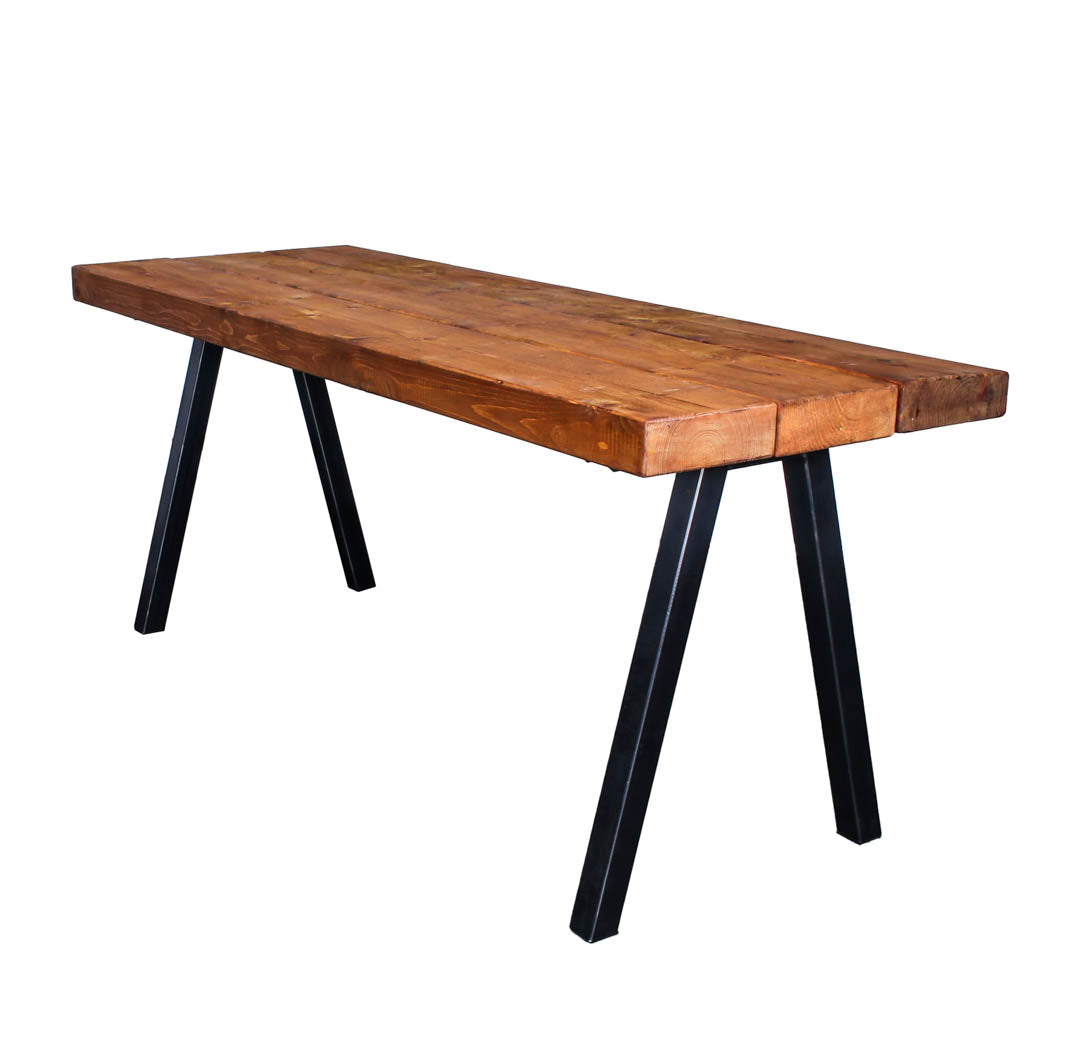 extremely chunky rustic industrial dining table chunk 2 3 boards oak