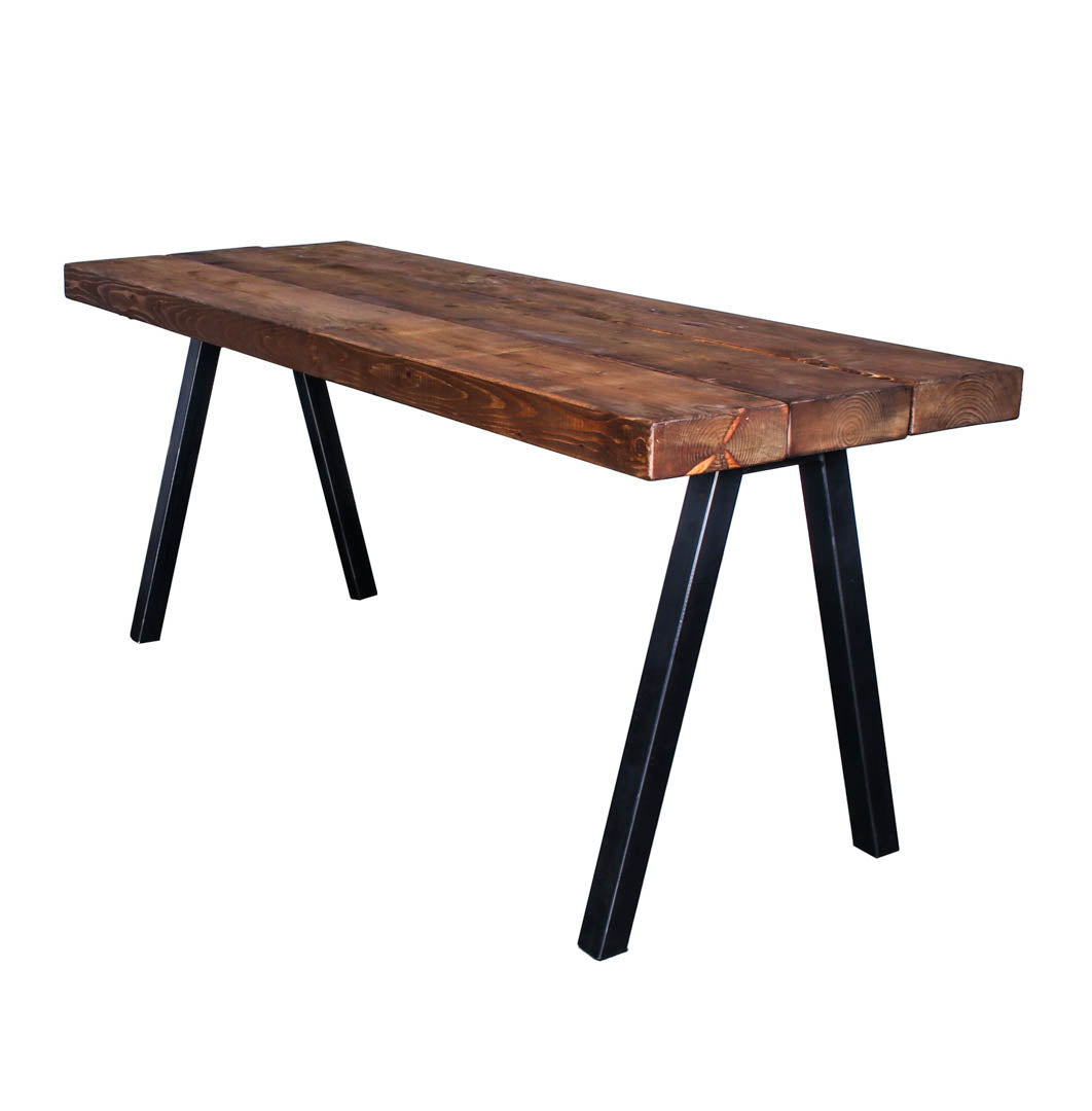 extremely chunky rustic industrial dining table chunk 2 3 boards walnut