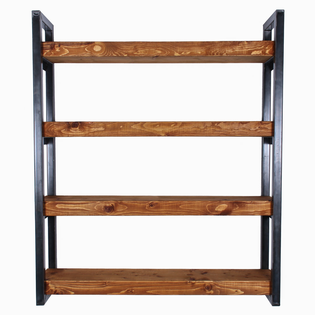 extremely chunky rustic industrial shelving unit 4 boards oak