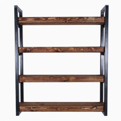 extremely chunky rustic industrial shelving unit 4 boards walnut