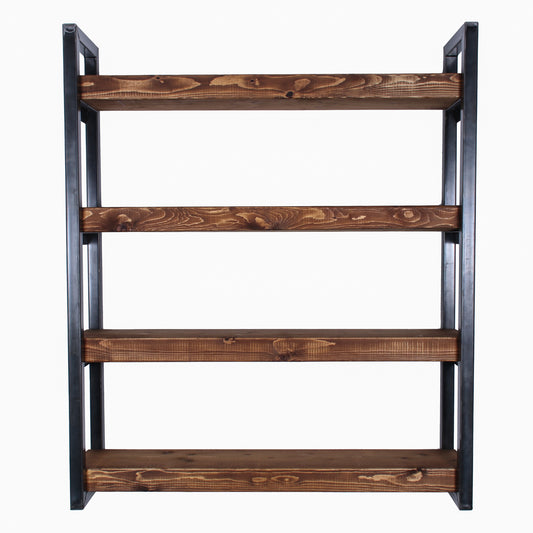 extremely chunky rustic industrial shelving unit 4 boards walnut